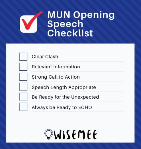 how to write mun speech